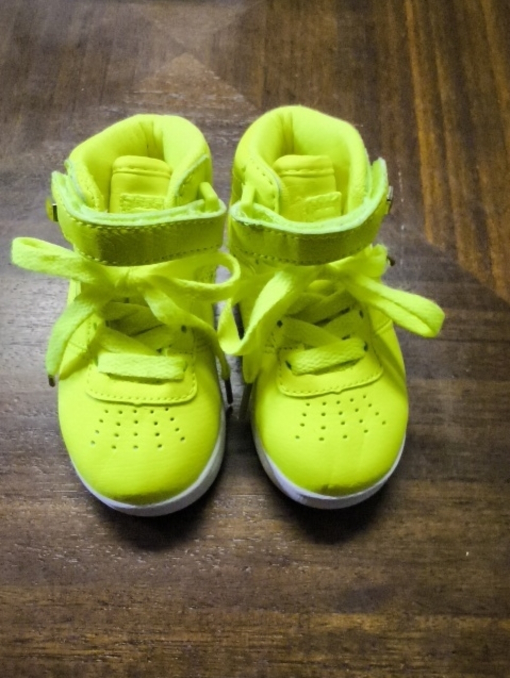 Fila Kids Neon Yellow High-Top Sneakers with Strap